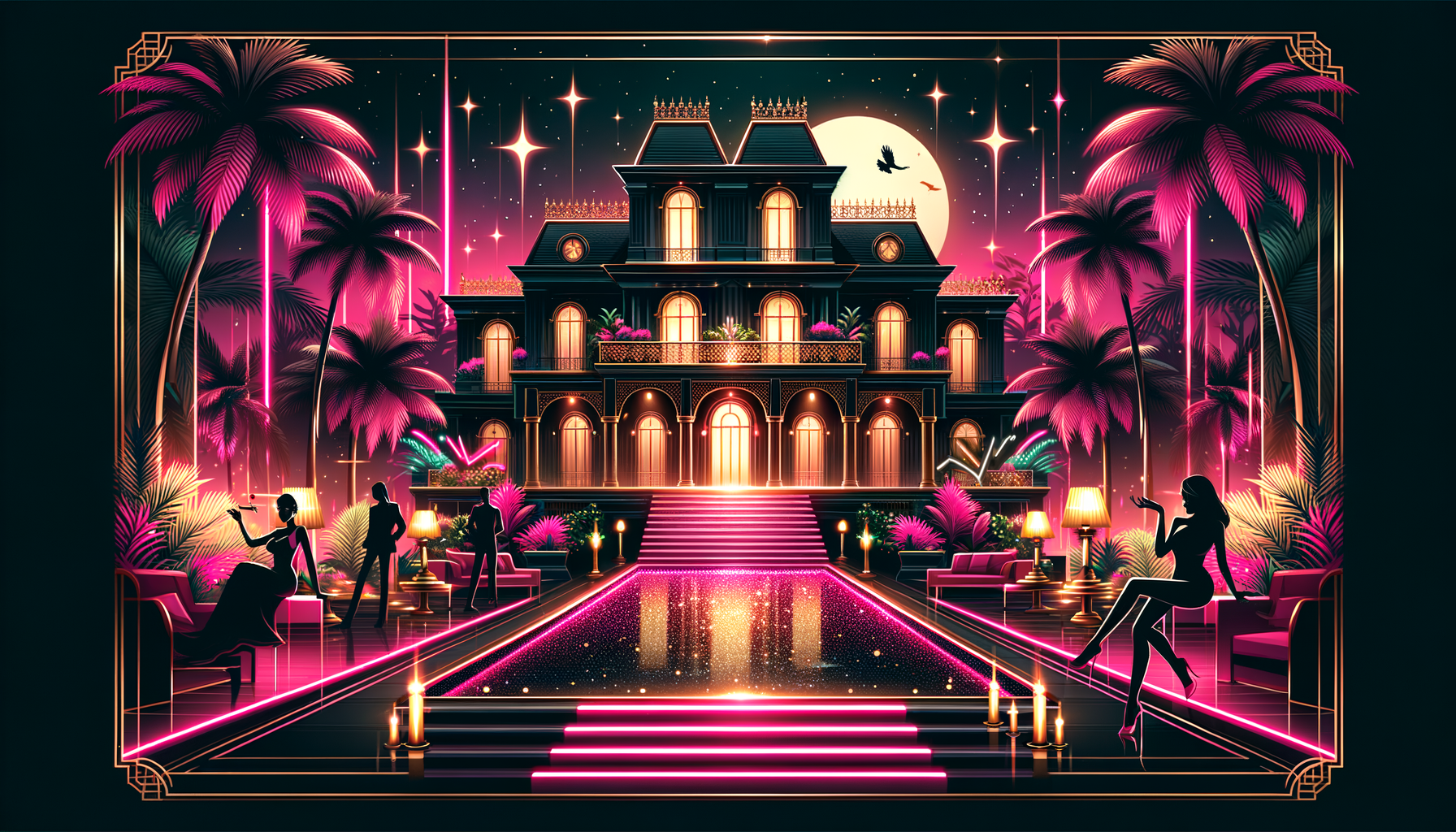 Mansion of Mayhem key art showing the mansion exterior